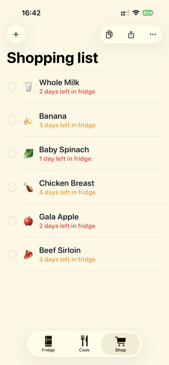 Shopping list